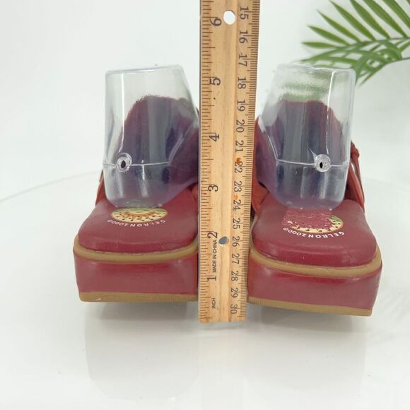 Earth Shoe Gelron 2000 Tyler Womens Clogs Size 11 Red Leather Wedge Heel Shoe - Picture 7 of 12